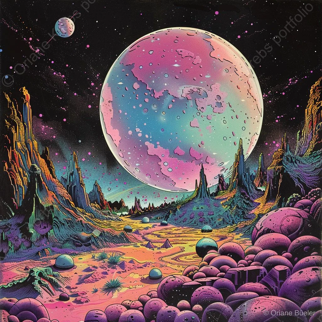 Cartoon Moon 2, AI-generated artwork by Oriane Büeler