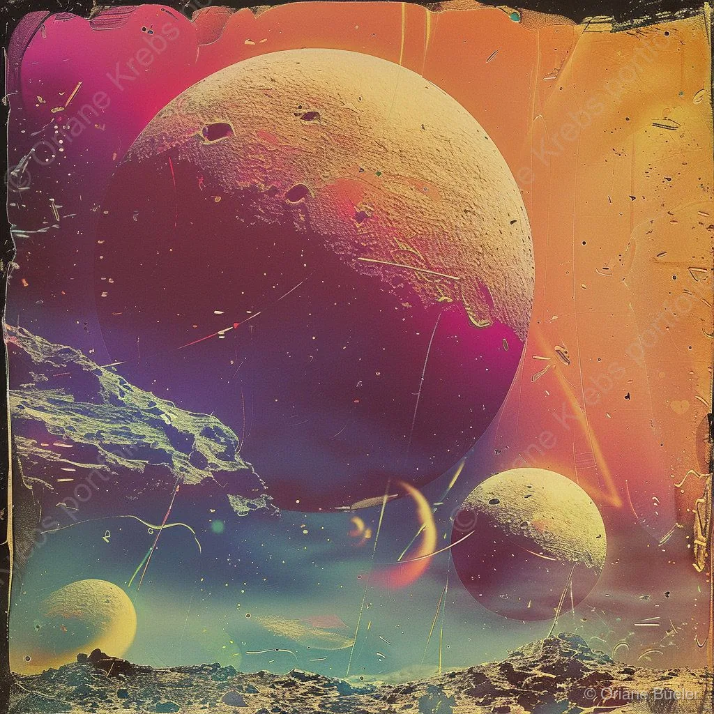 Cartoon Moon 4, AI-generated artwork by Oriane Büeler