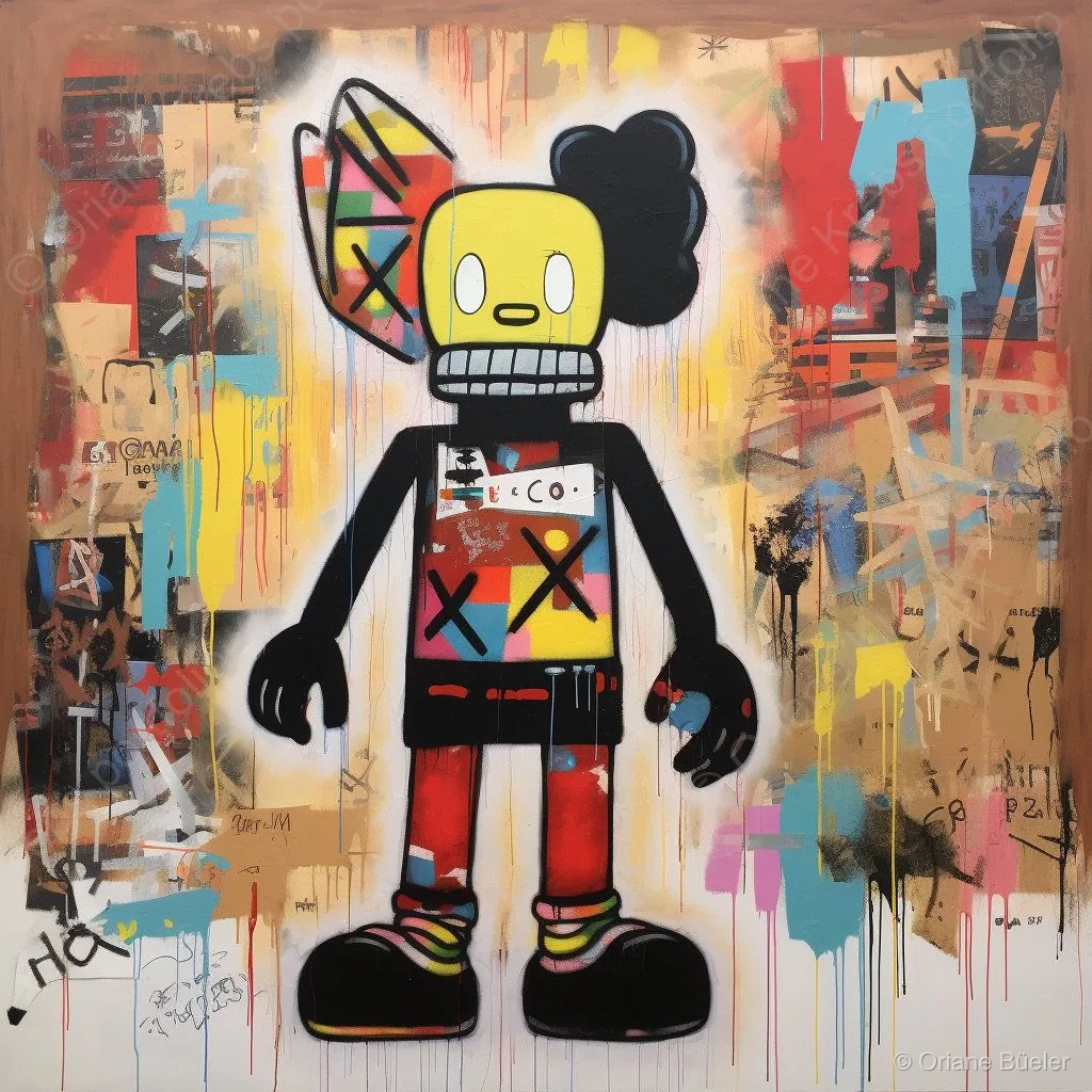 KAWS meets Basquiat 2, AI-generated artwork by Oriane Büeler