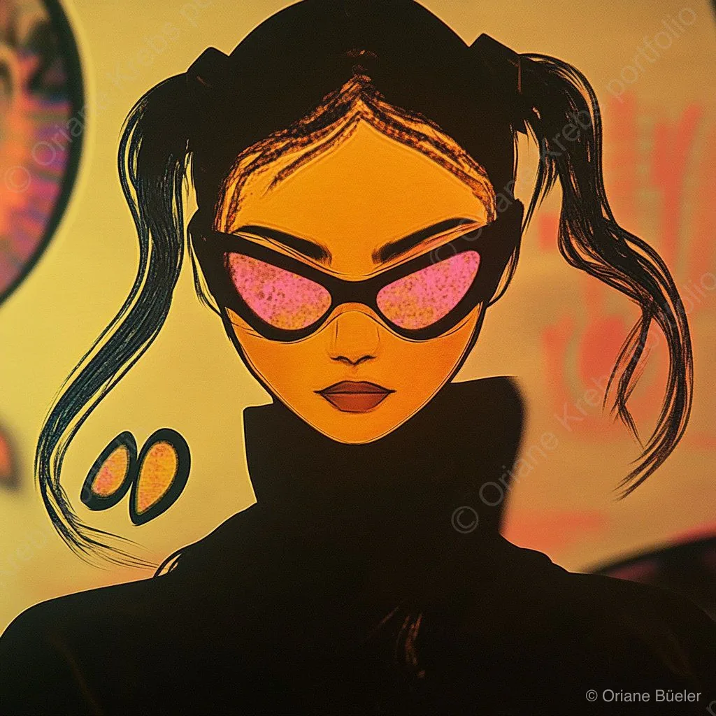 Neon Filtered Infinity Glasses 3, AI-generated artwork by Oriane Büeler