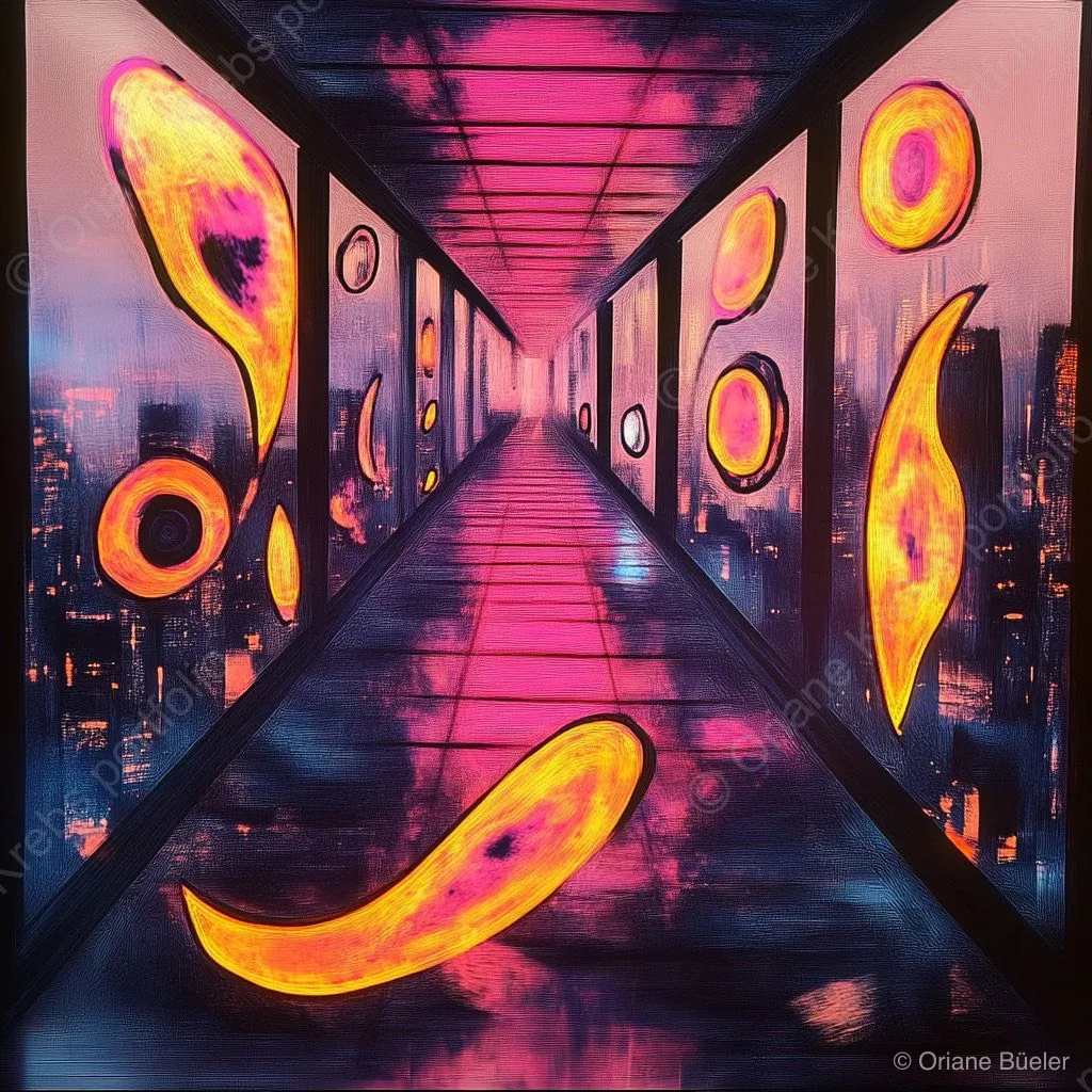 Neon Filtered Infinity Glasses, AI-generated artwork by Oriane Büeler