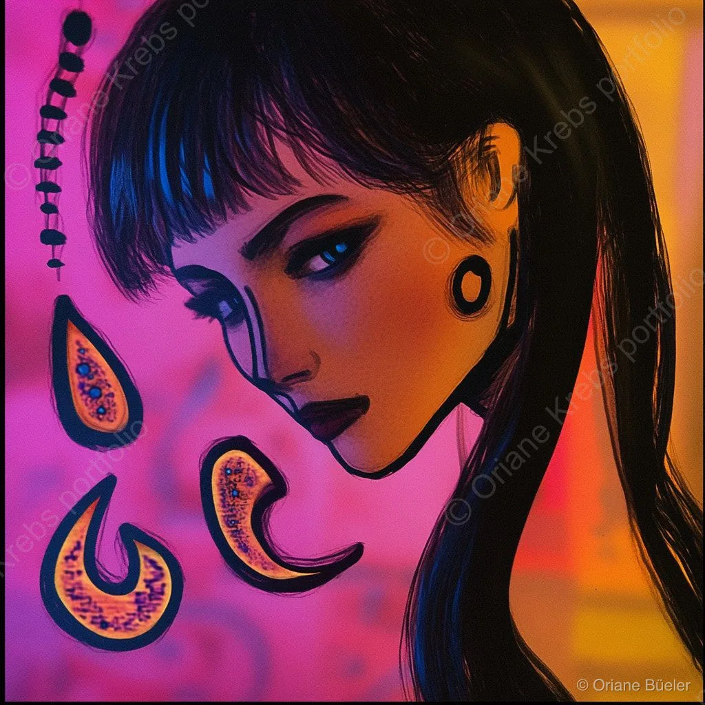 Neon Filtered Infinity Glasses, AI-generated artwork by Oriane Büeler