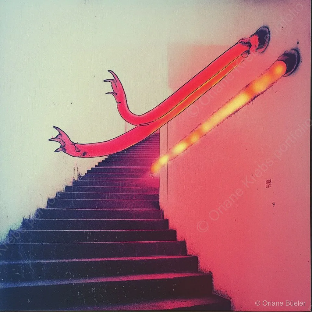 Neonfilter Manga Snakes 1, AI-generated artwork by Oriane Büeler