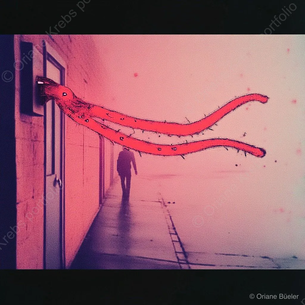 Neonfilter Manga Snakes 3, AI-generated artwork by Oriane Büeler