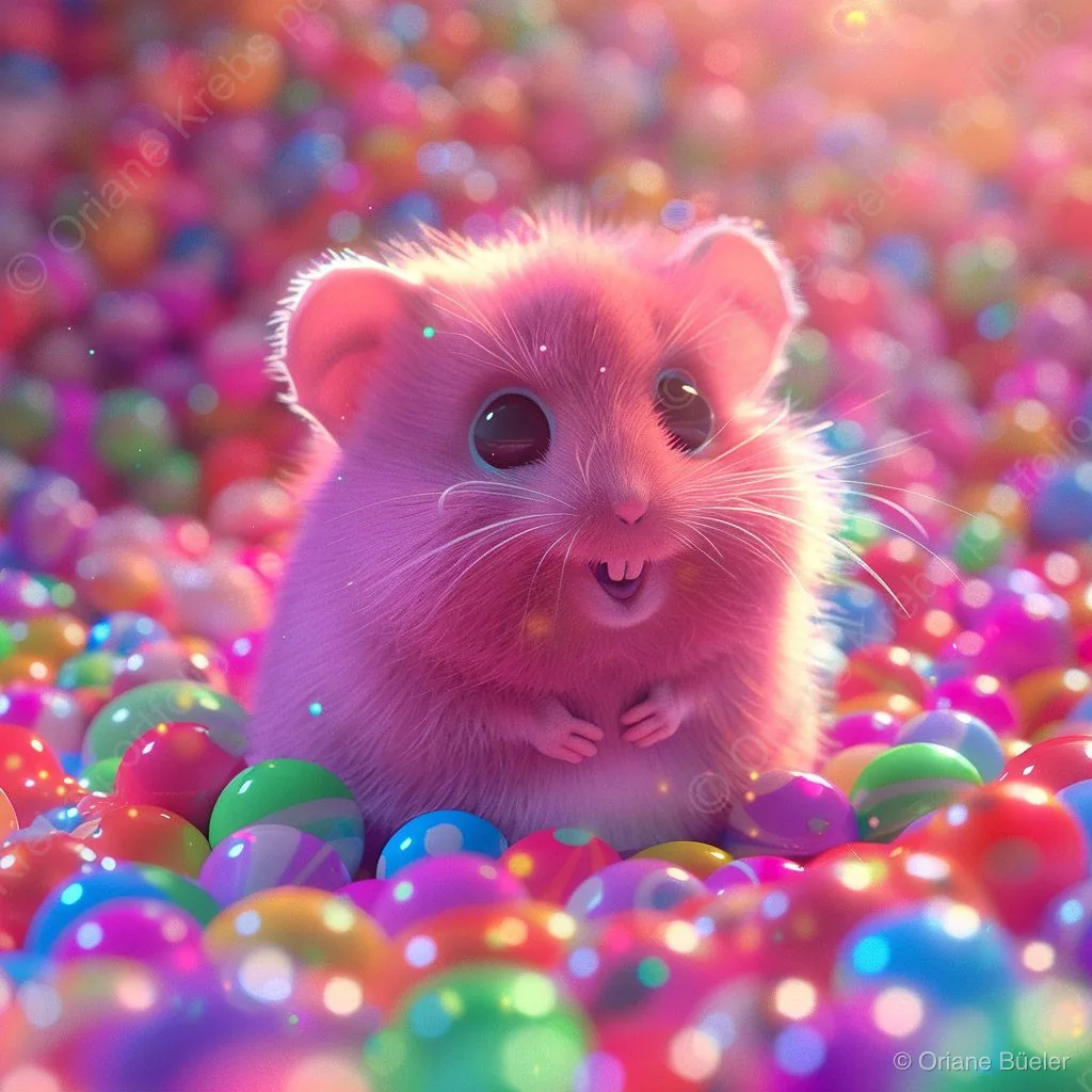 Pink Hamster, AI-generated artwork by Oriane Büeler