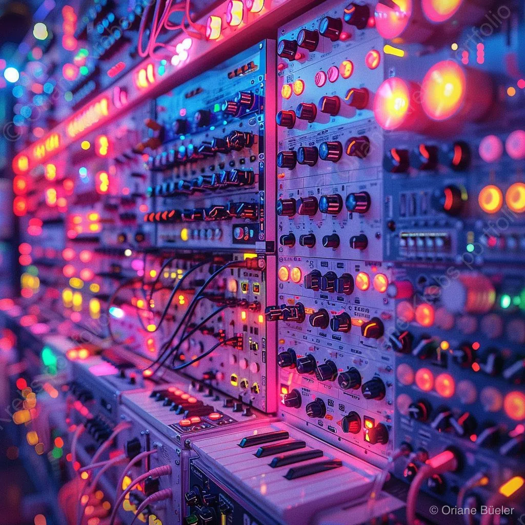 Space Neon Synth, AI-generated artwork by Oriane Büeler