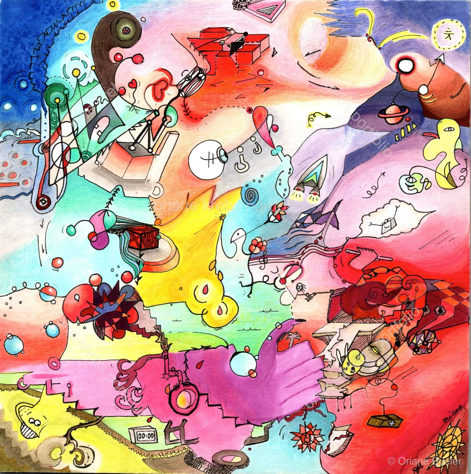 Staged Impact, hand-drawn illustration by Oriane Büeler