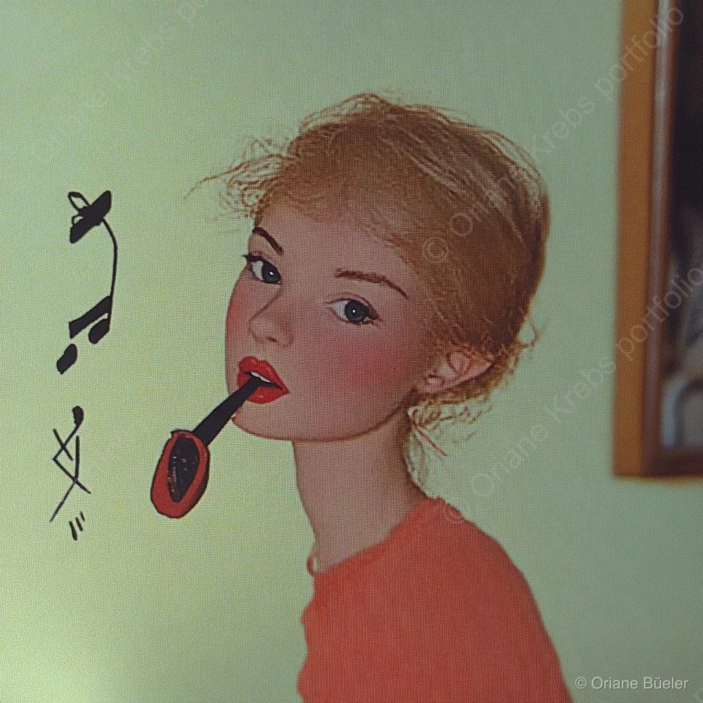 Vintage Kodak Guitar Snake, AI-generated artwork by Oriane Büeler