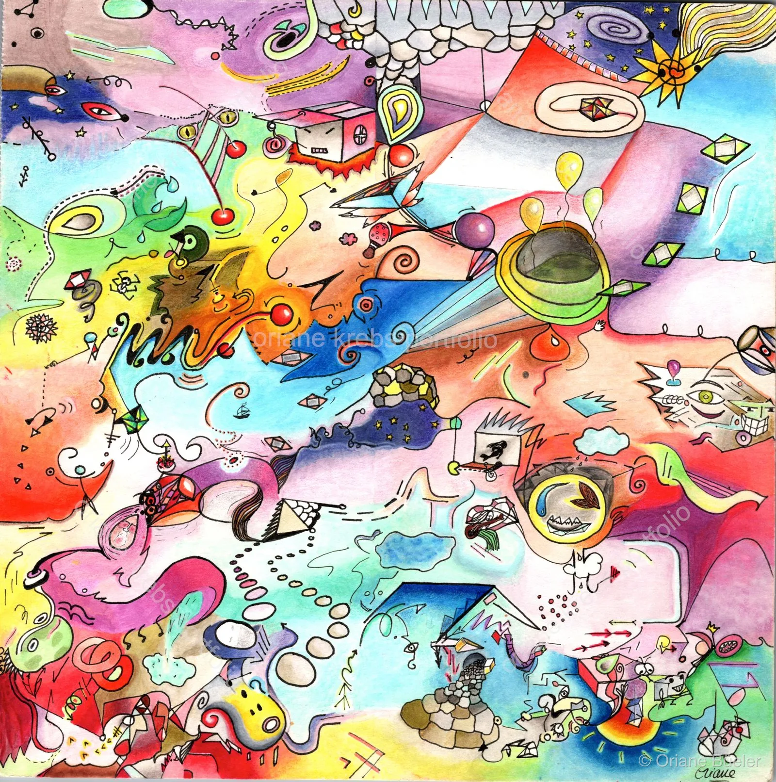 Wheels of Concepts, hand-drawn illustration by Oriane Büeler
